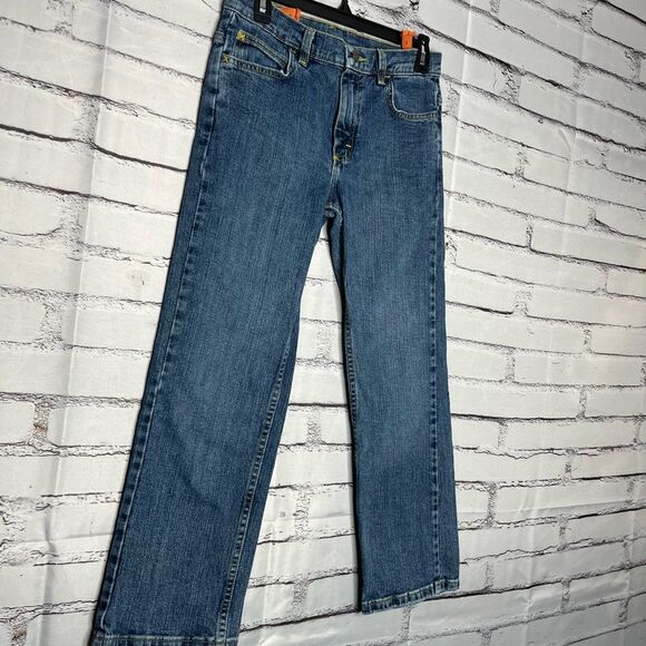 Wrangler Blue Straight Jeans Classic Fit SZ 12 Zip Button Adjustable Waistband - Picture 2 of 15